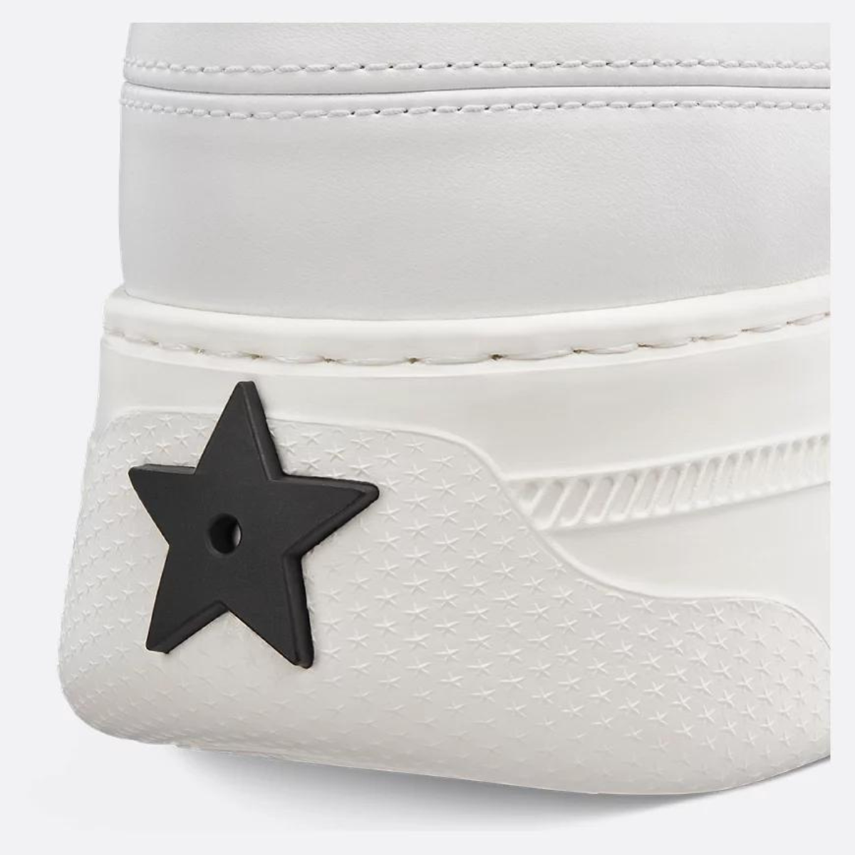 Star Platform Sneaker – crafted in white calfskin, the upper is accented by a tonal suede calfskin panel on – LUX VERSE Luxury Designer Fashion Outlet