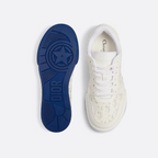 One Sneaker – crafted in white calfskin, it is distinguished with perforated inserts that reveal – LUX VERSE Luxury Designer Fashion Outlet
