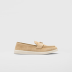 Suede leather loafers – a modern silhouette for these mules made of soft suede with a leather lining – LUX VERSE Luxury Designer Fashion Outlet