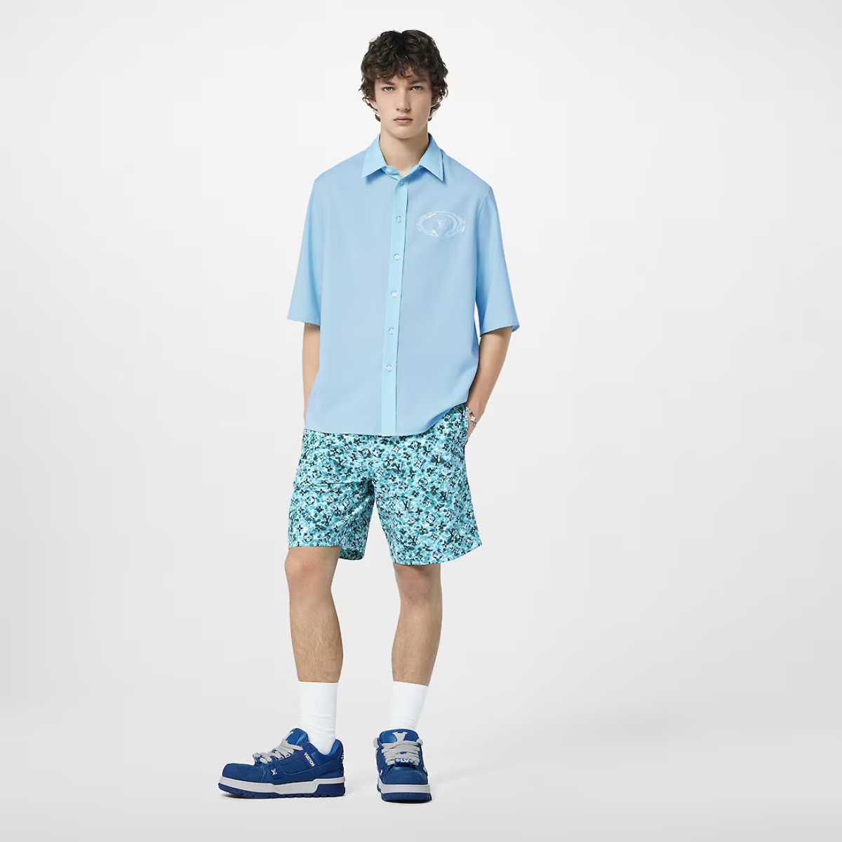 Printed Nylon Swim Shorts Vibrant Greeen – out of the water, this piece can complete a summery vacation look – LUX VERSE Luxury Designer Fashion Outlet
