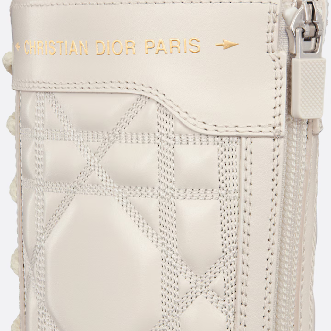 D-Unit Ankle Boot – crafted in white calfskin, it is enhanced by the Cannage motif with a quilted effect – LUX VERSE Luxury Designer Fashion Outlet