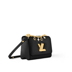 Twist MM Black Leather – it features an elegant thin chain with enamel Monogram Flower charms and is lined – LUX VERSE Luxury Designer Fashion Outlet