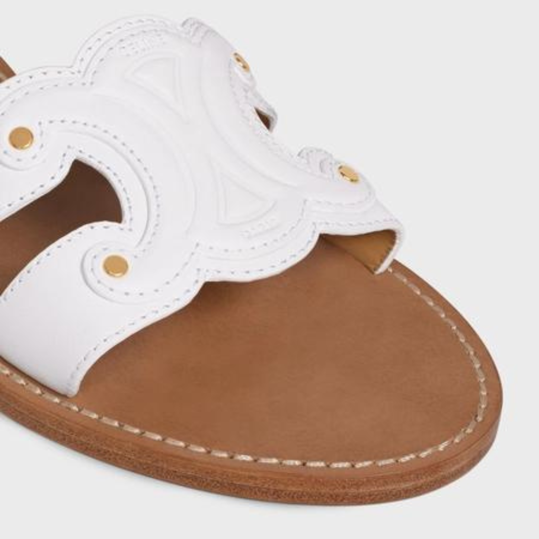 TRIOMPHE MULE in CALFSKIN – 100% CALFSKIN100% CALFSKIN LINING0.2 IN (5 MM) heelSTACKED LEATHER HEEL – LUX VERSE Luxury Designer Fashion Outlet
