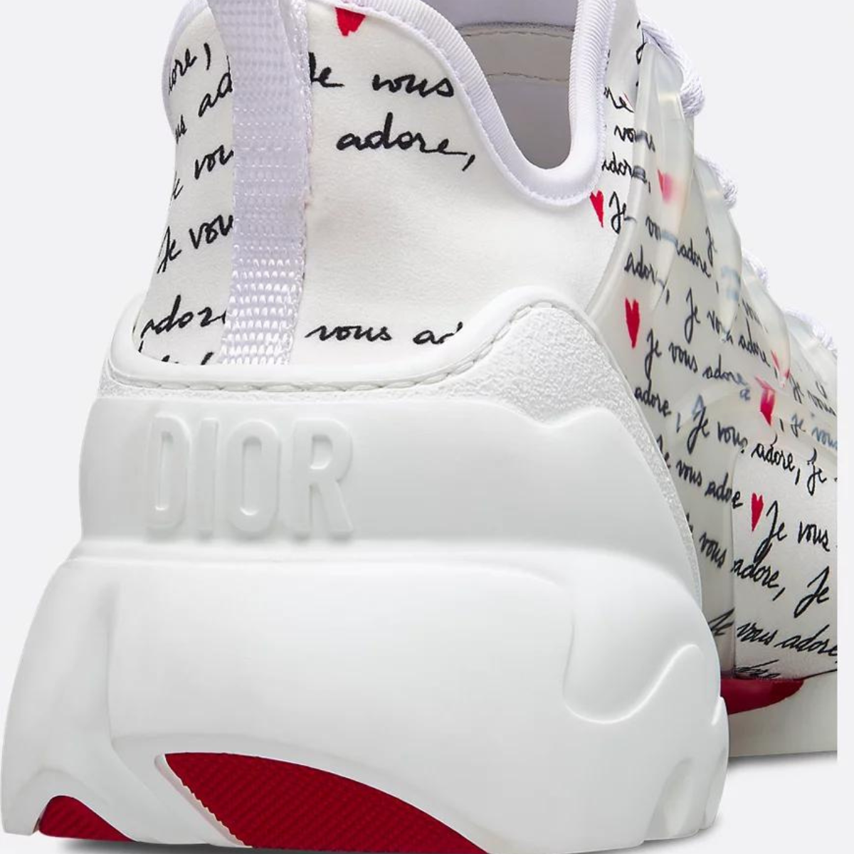 D-Connect Sneaker – the white technical fabric style has a thick sole, rubber details and a round toe – LUX VERSE Luxury Designer Fashion Outlet