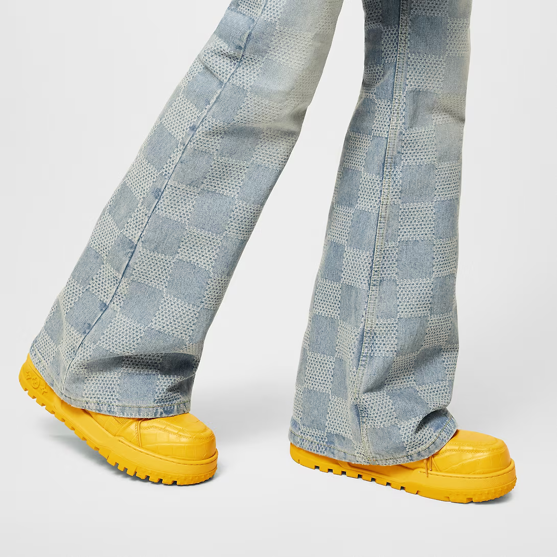 Louis Vuitton Trainer Leather Maxi Sneaker – alligator-printed calf leather Technical laces with stopper Rubber outsole Initials – LUX VERSE Luxury Designer Fashion Outlet