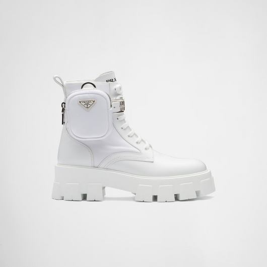 Monolith leather and Re-Nylon boots with pouch - LUX VERSE - Luxury designer fashion outlet