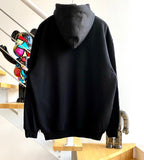 Black Cotton Script Logo Pullover - Men's