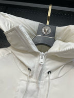 Schwarz-weiße Steppjacke für Herren