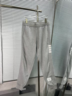 Navy Cotton Bar Stripe Joggers - Men's