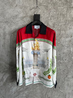 Scenic Print Silk Shirt - Men's