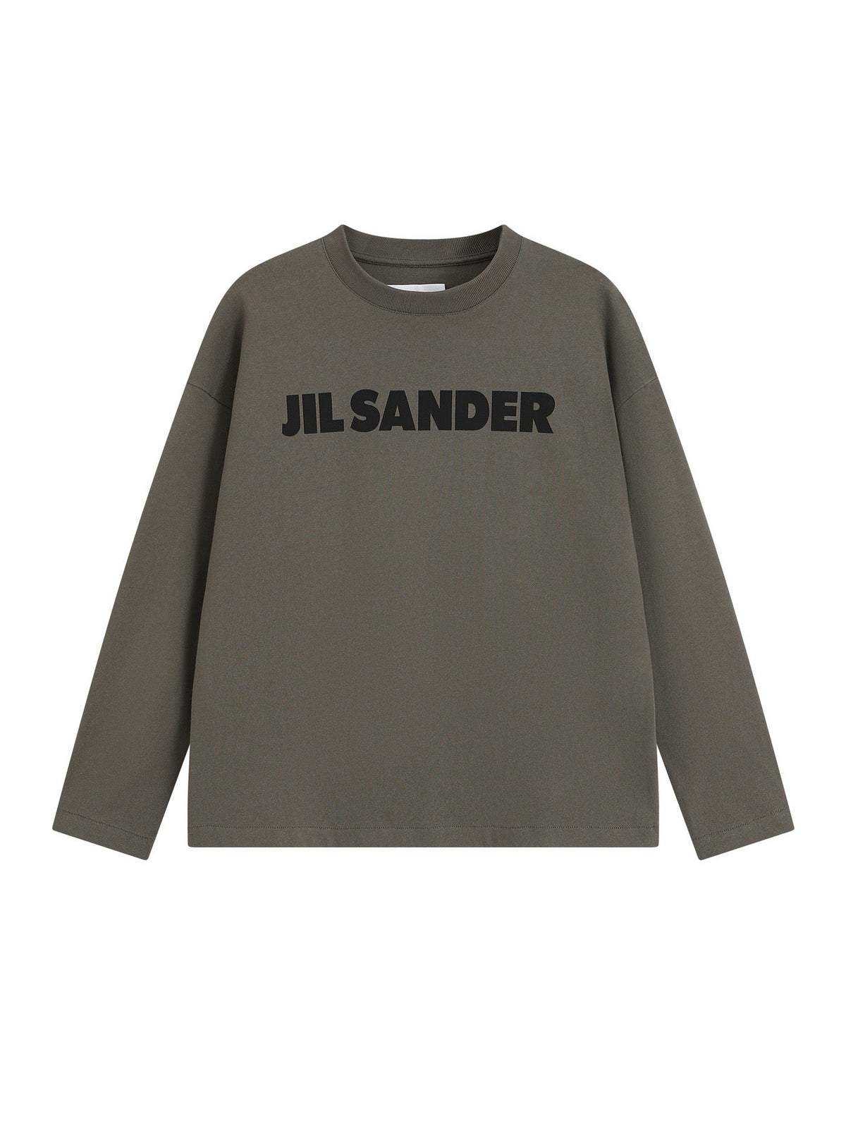 Black Cotton Tonal Text Crewneck - Men's