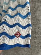 Blue Chevron Knit Shorts - Men's