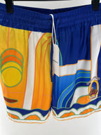 Geometric Print Silk Shorts - Men's
