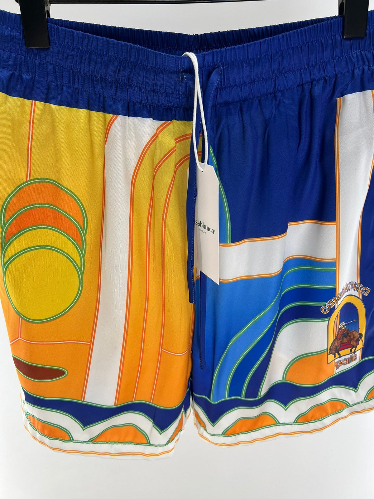 Geometric Print Silk Shorts - Men's