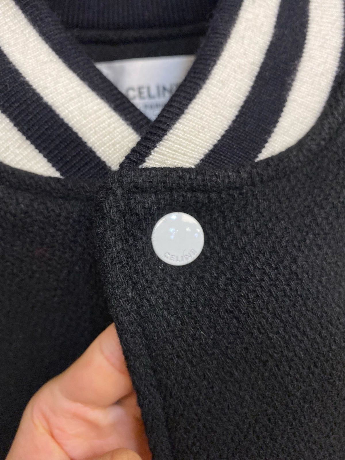 Varsity-Jacke aus schwarzer Wolle – Herren