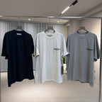 Graues Baumwoll-T-Shirt mit Logo-Print, Kurzarm – Herren
