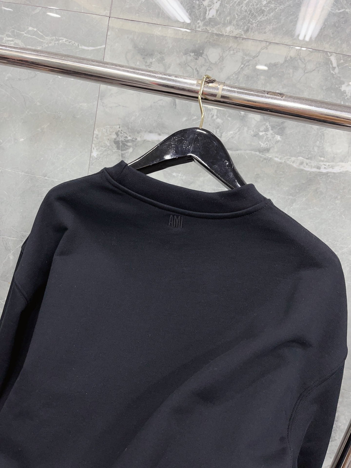 Navy Cotton Heart Logo Crewneck - Men's