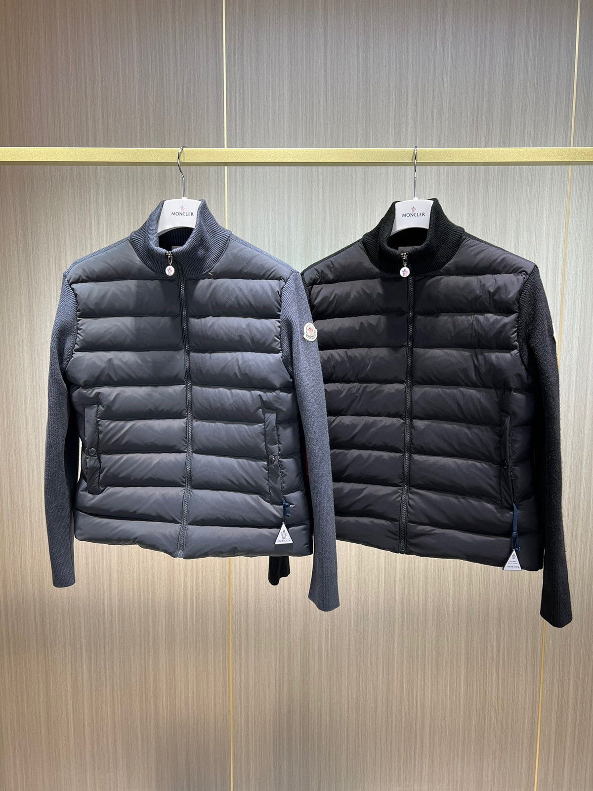 Black and Grey Puffer Jacket - Men's