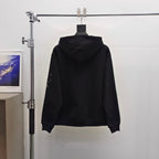 Schwarzer Baumwoll-Slogan-Pullover – Herren