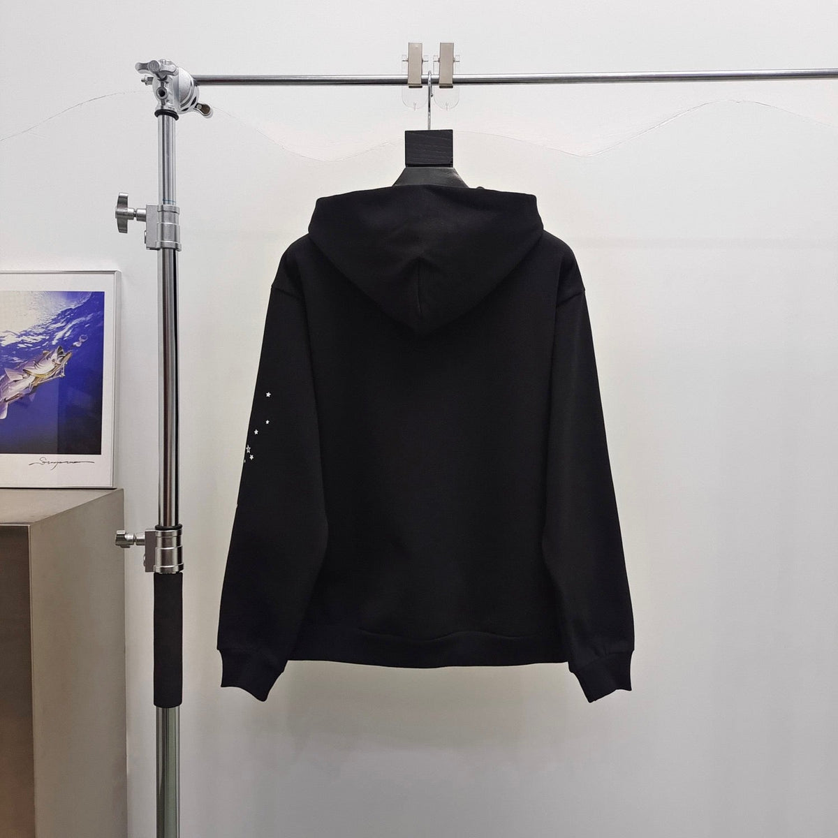 Black Cotton Slogan Pullover - Men's
