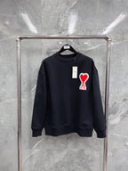 Navy Cotton Heart Logo Crewneck - Men's