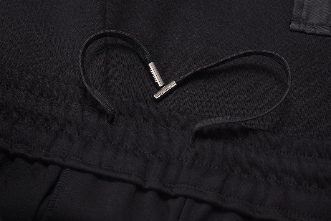 Black Cotton Panelled Cargo - Men's