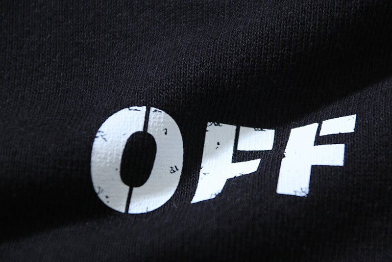Black Cotton Text Logo Drawstring - Men's