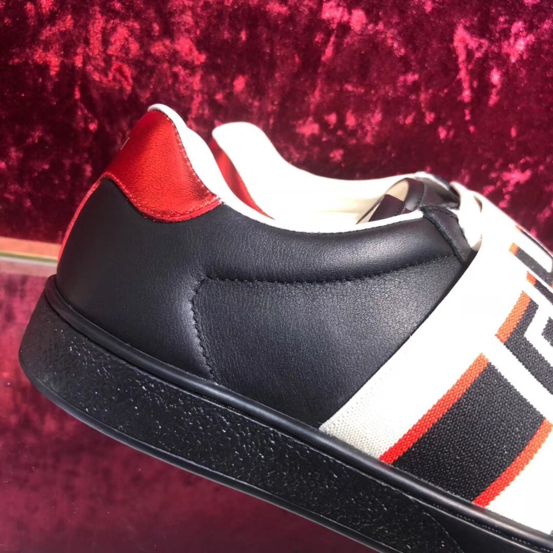Ace Black Stripe Sneakers - Men's