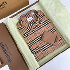 Beige Baumwoll-Langarmshirt mit Vintage Check – Herren