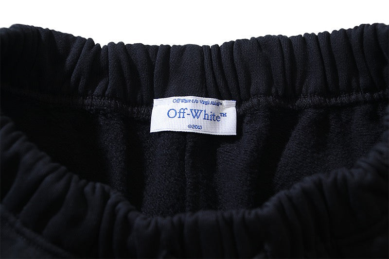 Black Cotton Embroidered Drawstring - Men's