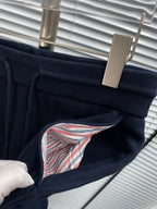Marineblaue Baumwoll-Jogginghose mit vier Streifen – Herren