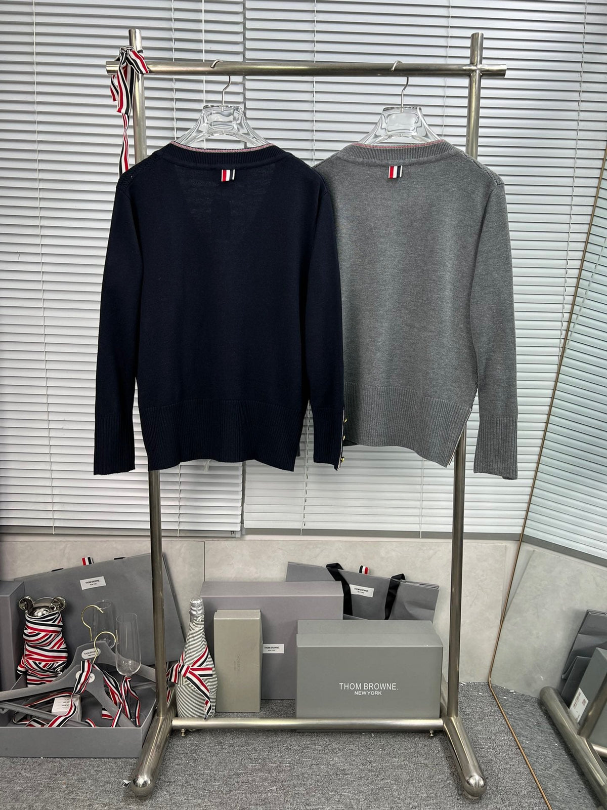 Grey Knit Cardigan - Men's