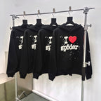 Schwarzer Baumwoll-Slogan-Pullover – Herren