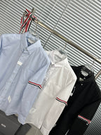 Blaues Oxford-Langarmhemd aus Baumwolle – Herren
