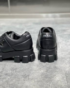 Black Leather Lug-Sole Chunky - Men's