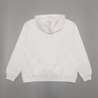 Weißer Baumwoll-Web-Print Pullover – Herren