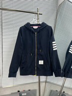 4-Bar Reißverschluss-Hoodie Schwarz - Herren