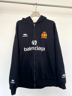 Schwarze Baumwoll-Sweatjacke mit Grafik – Herren