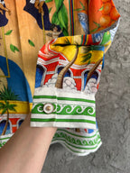 Orange Tropical Print Silk Shirt - Men's