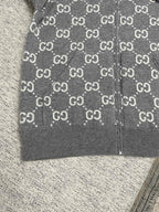 Grauer Strick-Monogramm-Troyer - Herren