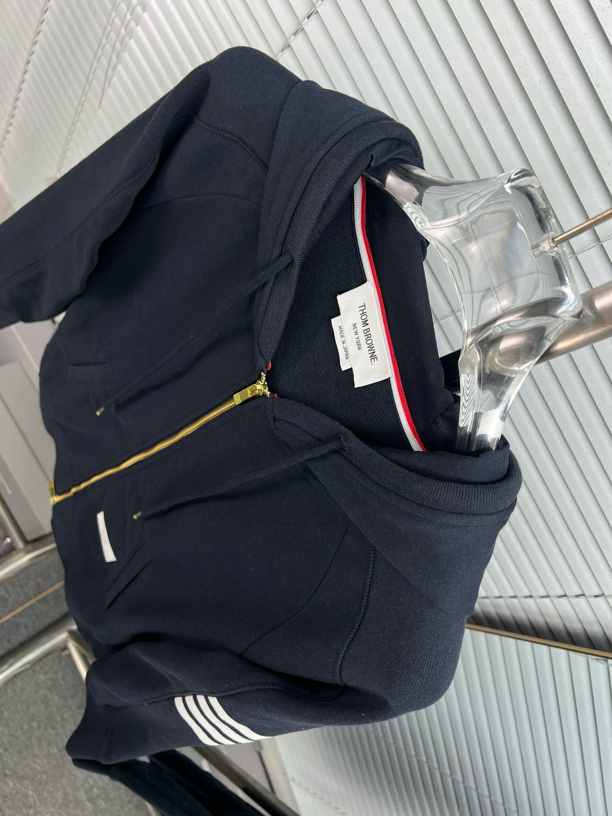 4-Bar Reißverschluss-Hoodie Schwarz - Herren
