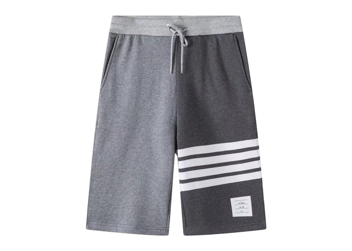 Grey Jersey Bar Stripe Drawstring - Men's