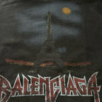 Black Cotton Washed Graphic Pullover - Men's