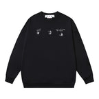 Schwarzes Crewneck mit Baumwollmotiv – Herren