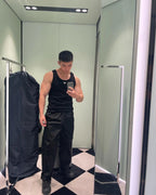 Schwarz-weißes Tanktop – Herren