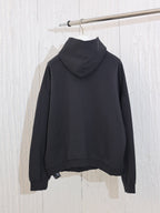 Schwarzer Pullover aus Baumwolle mit tonigem Textaufdruck – Herren