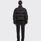 Re-Nylon Gabardine cropped down jacket – large volumes and a vintage inspiration characterize this down jacket made – LUX VERSE Luxury Designer Fashion Outlet