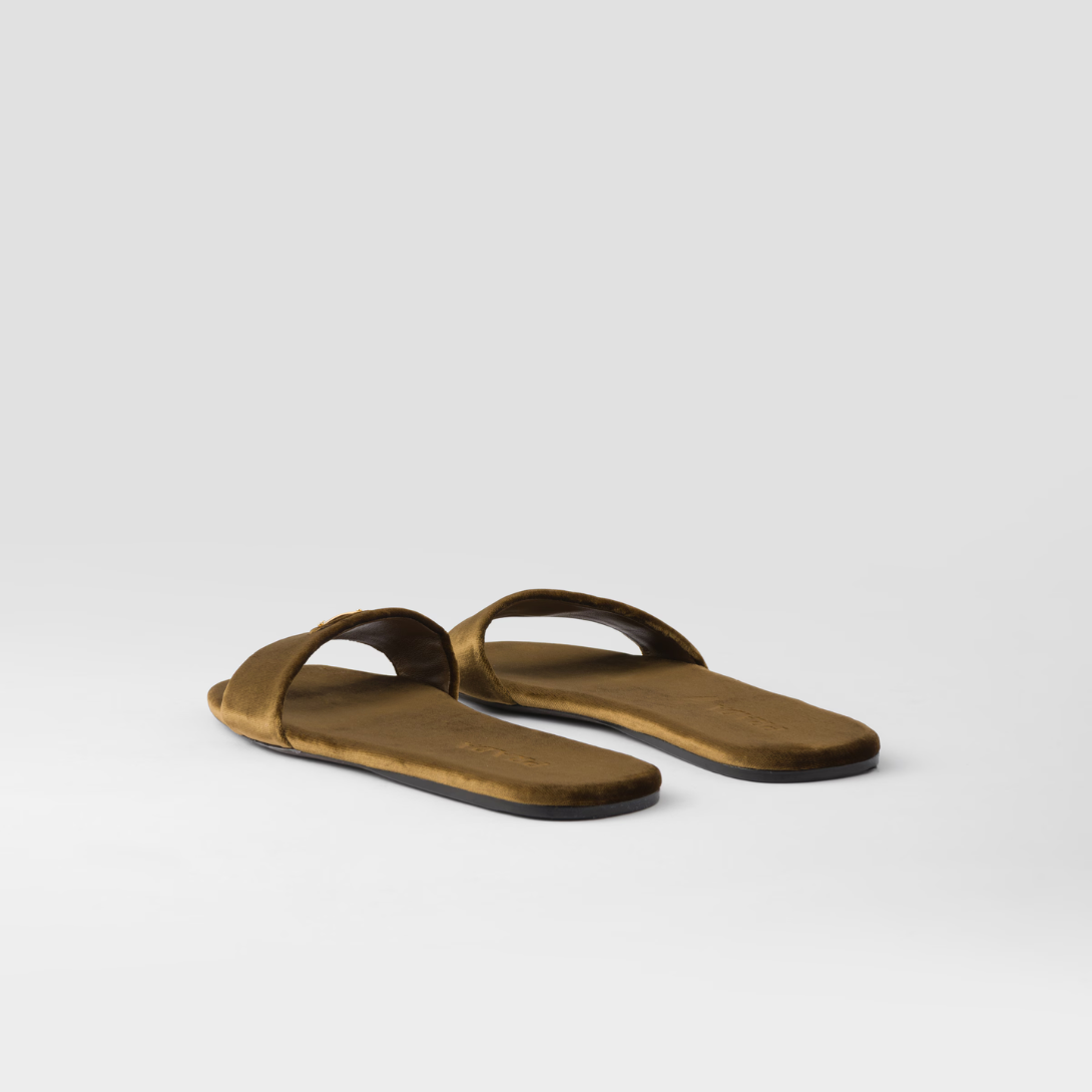 Flat velvet slides – these flat sandals feature a sleek design enriched by the soft and sophisticated – LUX VERSE Luxury Designer Fashion Outlet