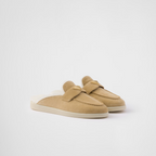 Suede and shearling mules – these suede mules with a sleek, modern silhouette are completed by a soft shearling – LUX VERSE Luxury Designer Fashion Outlet