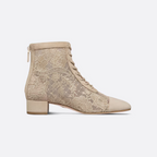Naughtily-D Ankle Boot – offering a sophisticated play on transparency, the mesh style is fully embroidered – LUX VERSE Luxury Designer Fashion Outlet